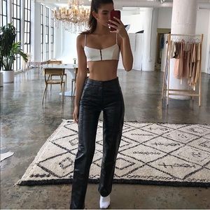 Toteme Olbia coated straight leg pants